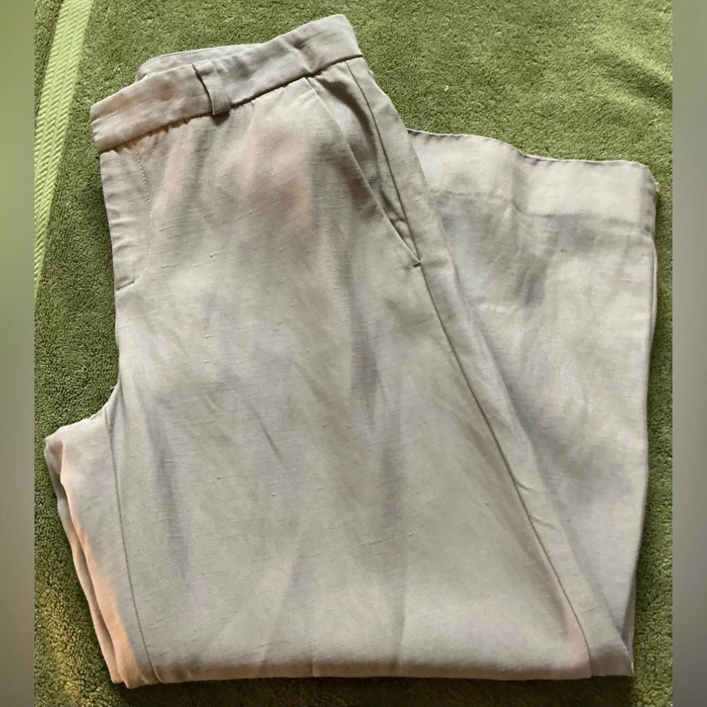 Banana Republic Heritage Collection Viscose Linen Wide-Leg Gray Pants Size 6
